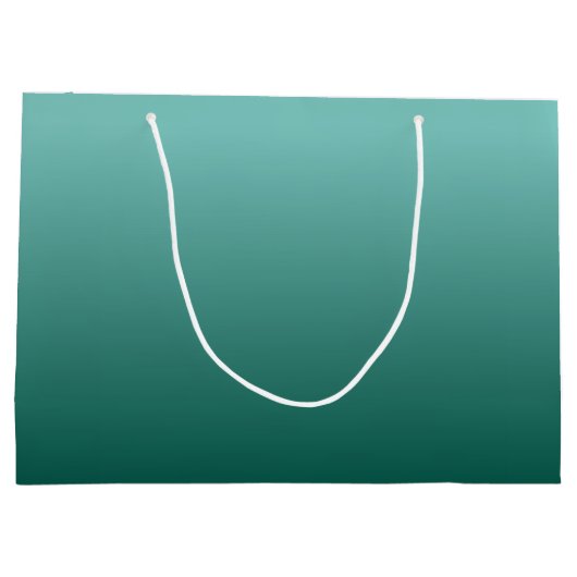 ハッピーバースデーティール(緑がかった色)カスタムテンプレートタイポグラフィ ラージペーパーバッグ (裏面)