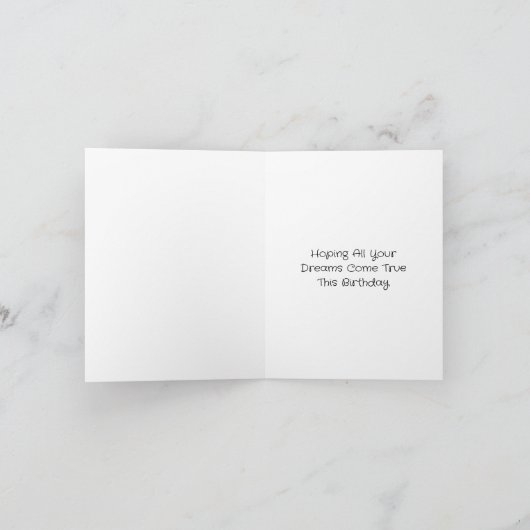 ハッピーバースデーティール(緑がかった色)夢想家の神秘的 カード (内部)