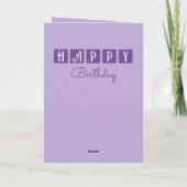 ハッピーバースデーテイクイット簡単猫フォトパープル カード (裏面)