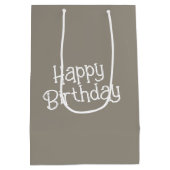 ハッピーバースデーテディベアとレッドローズ ミディアムペーパーバッグ (裏面)