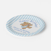 ハッピーバースデーテディベアエンジェル ペーパープレート (アングル)