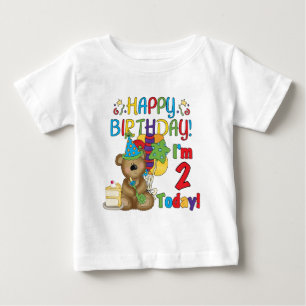 ハッピーバースデーテディベア第2Tシャツとギフト ベビーTシャツ