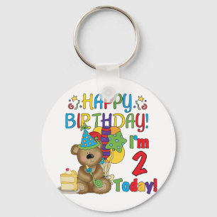 ハッピーバースデーテディベア2nd誕生日 キーホルダー