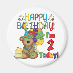 ハッピーバースデーテディベア2nd誕生日 マグネット