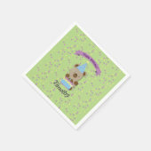 ハッピーバースデーテディベア スタンダードカクテルナプキン (角)