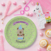 ハッピーバースデーテディベア ペーパープレート (パーティー)