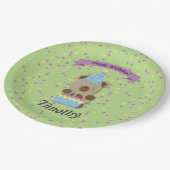 ハッピーバースデーテディベア ペーパープレート (アングル)