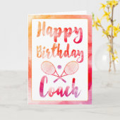 ハッピーバースデーテニスコーチグリーティングカード カード (黄色い花)