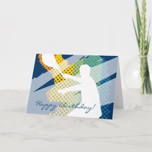 ハッピーバースデーテニス男性へカード&ボーイズ カード (正面)