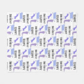 ハッピーバースデーテンプレートおもしろいネコ フリースブランケット (正面(横))