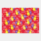 ハッピーバースデーテンプレートカラフルバルーン ラッピングペーパーシート (正面2)