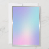 ハッピーバースデーテンプレートグラデーションと銀 招待状 (裏面)