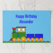 ハッピーバースデーテンプレート時代名&かわいい列車 ペーパーパッド (正面)