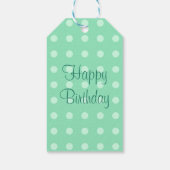 ハッピーバースデーテンプレート素朴ドットミントグリーンGIF ギフトタグ (裏面)