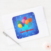 ハッピーバースデーテンプレート スクエアシール (封筒)