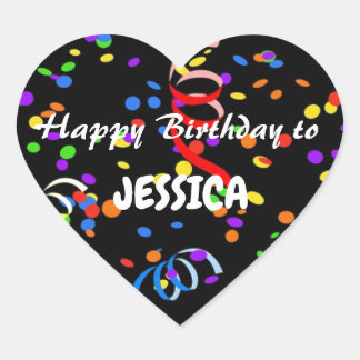 ハッピーバースデーテンプレート ハートシール