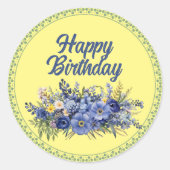 ハッピーバースデーテンプレート ラウンドシール (正面)
