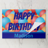 ハッピーバースデーテンプレート(名前とバルーン) ペーパーパッド (折り畳み)