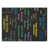 ハッピーバースデーテーブルクパーソナライズされたロ名 テーブルクロス (正面(横))