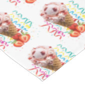 ハッピーバースデーテーブルクロスいちごアイスクリーム テーブルクロス (アングル)