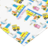 ハッピーバースデーテーブルクロスのトラックバス テーブルクロス (アングル)