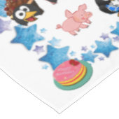 ハッピーバースデーテーブルクロスペンギンピンクピッグ テーブルクロス (アングル)