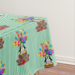 ハッピーバースデーテーブルクロスペンギン テーブルクロス