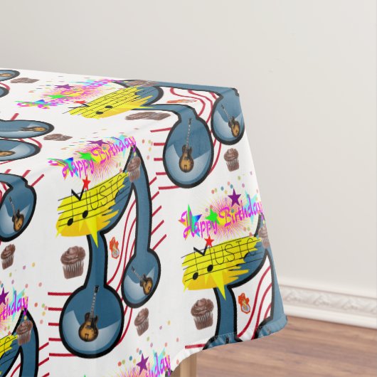 ハッピーバースデーテーブルクロスミュージシャンギター テーブルクロス (インサイチュ)