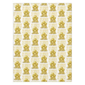 ハッピーバースデーテーブルクロス金ゴールド紙吹雪 テーブルクロス (正面)