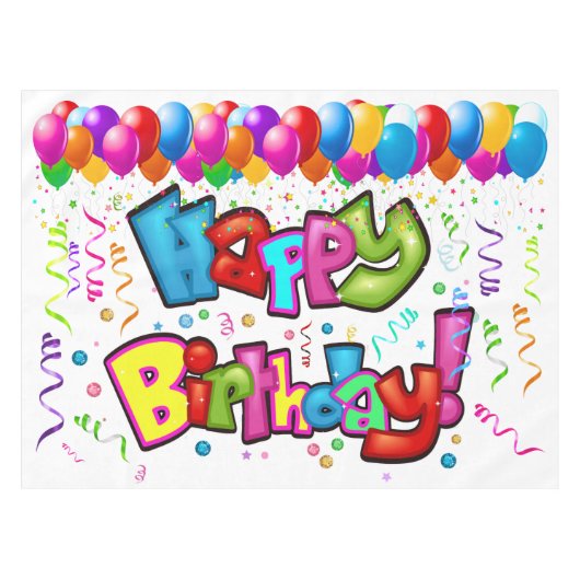 ハッピーバースデーテーブルクロス テーブルクロス (正面(横))