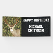 ハッピーバースデーディアー迷彩柄狩りメンズバナー 横断幕 (横)