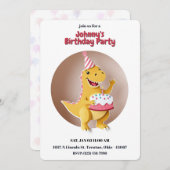 ハッピーバースデーディノ 招待状 (正面/裏面)