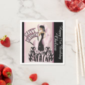 ハッピーバースデーディバガール | DIY名 |ピンク スタンダードカクテルナプキン (インサイチュ)