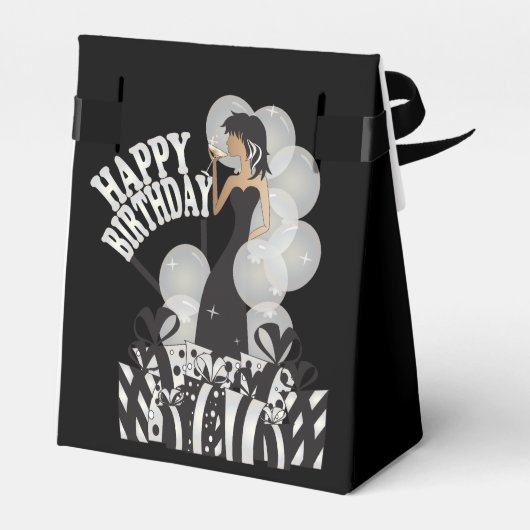 ハッピーバースデーディバガール | DIY名 |白 フェイバーボックス (裏面サイド)