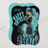 ハッピーバースデーディヴァガール| DIY名| 招待状 (正面/裏面)