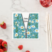 ハッピーバースデーデイジーとジッパー スタンダードカクテルナプキン (インサイチュ)