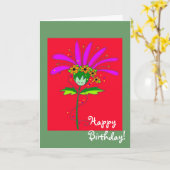 ハッピーバースデーデイジー カード (黄色い花)