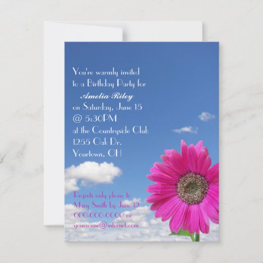 ハッピーバースデーデイジー 招待状 (正面)