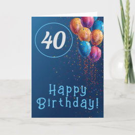 ハッピーバースデーデザインと風船紙吹雪 サンキューカード