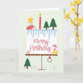 ハッピーバースデーデセメバーメリー誕生日おもしろい カード (黄色い花)