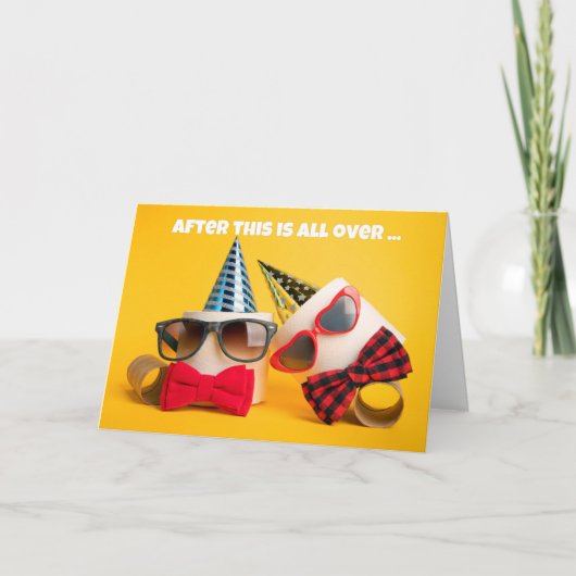 ハッピーバースデートイレ紙コロナウイルスユーモア カード (正面)