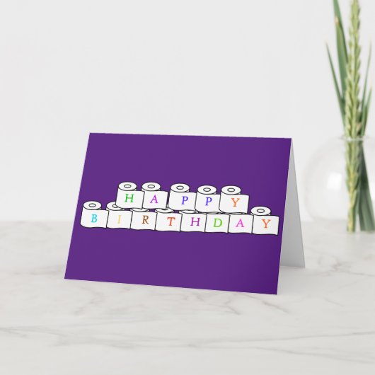 ハッピーバースデートイレ紙挨拶状 カード (正面)