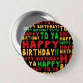 ハッピーバースデートゥヤソング歌詞 缶バッジ (正面&裏面)