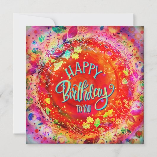 ハッピーバースデートゥユーおもしろいフラット シーズンカード (正面)