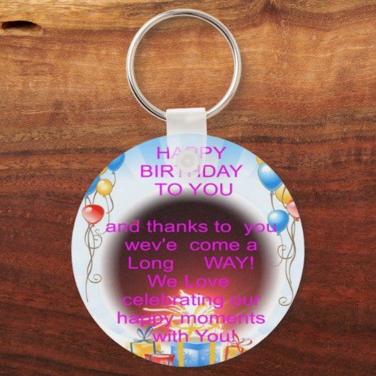 ハッピーバースデートゥユーアートプリント キーホルダー (正面)