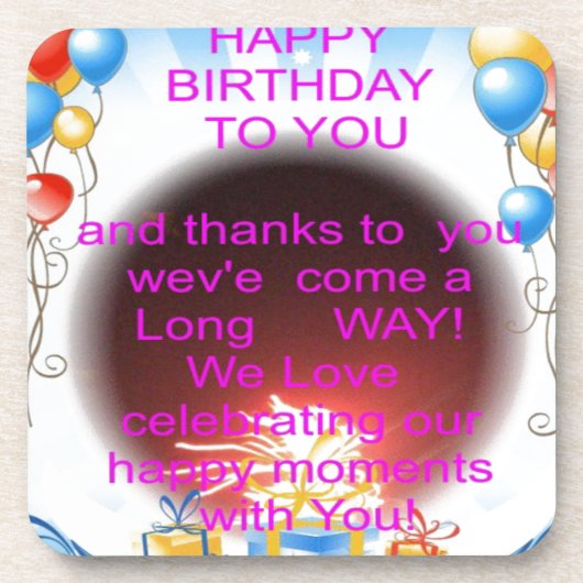 ハッピーバースデートゥユーアートプリント コースター (正面)