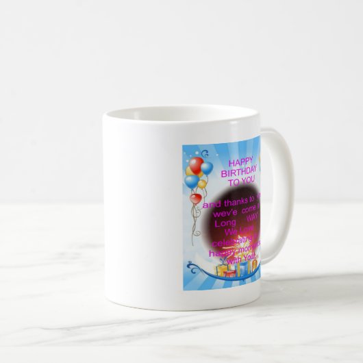 ハッピーバースデートゥユーアートプリント コーヒーマグカップ (正面右)