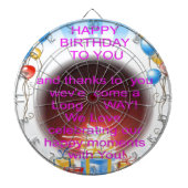 ハッピーバースデートゥユーアートプリント ダーツボード (正面)