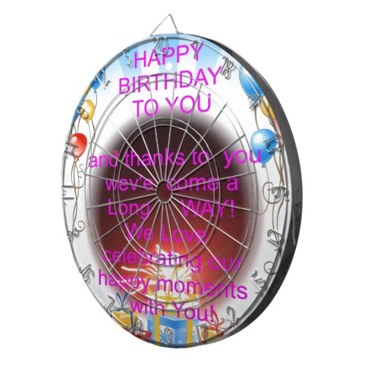 ハッピーバースデートゥユーアートプリント ダーツボード (正面右)
