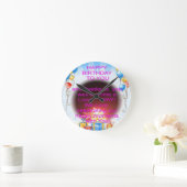ハッピーバースデートゥユーアートプリント ラウンド壁時計 (ホーム)